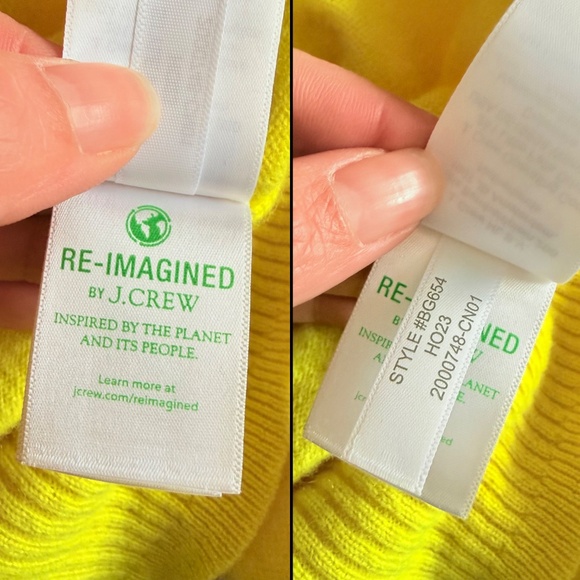 J.Crew Cropped Cashmere Crewneck Sweater Lemon Sorbet Citron Size Small - Picture 12 of 15